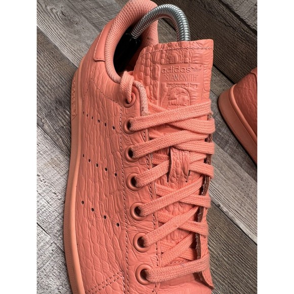 Adidas Stan Smith AQ6807 Peach Sun Glow Lace Up Trainer Women Size 8.5 Preowned - Picture 10 of 12